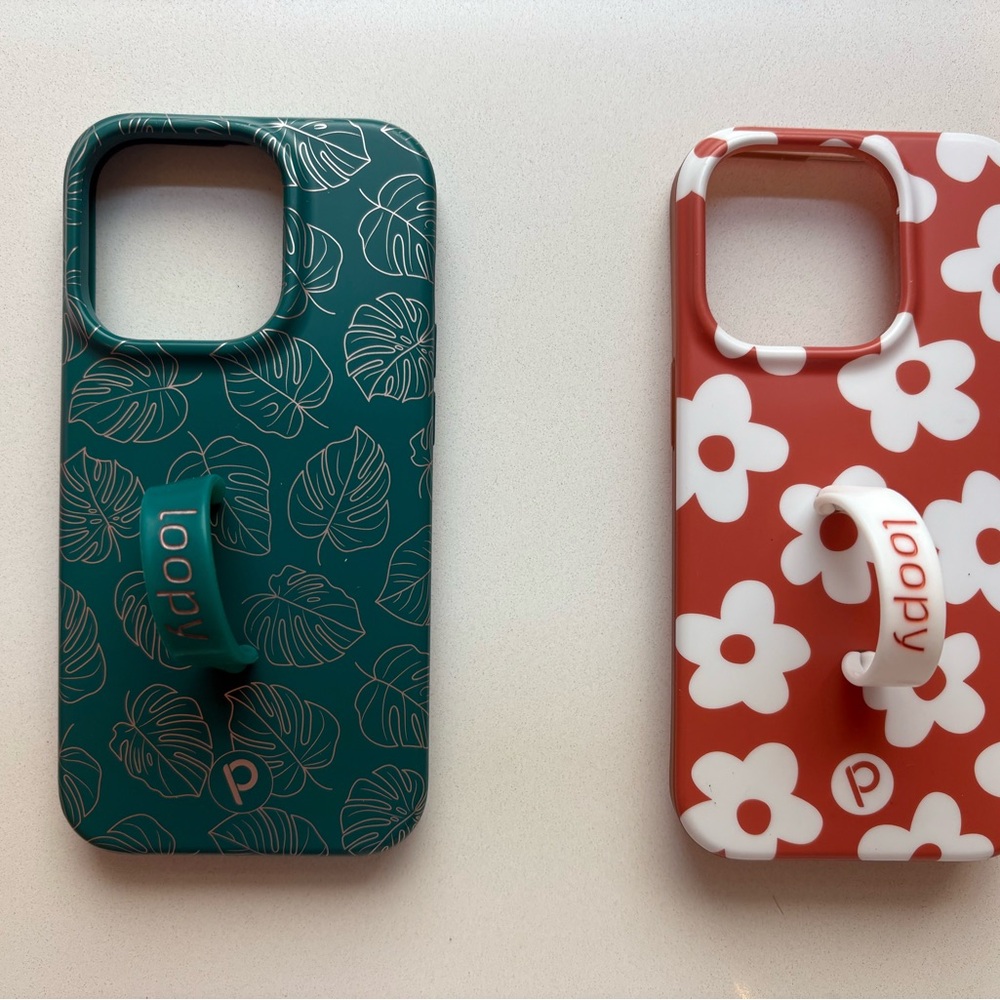 Loopy Case Green Leaf and Red Floral Phone Cases